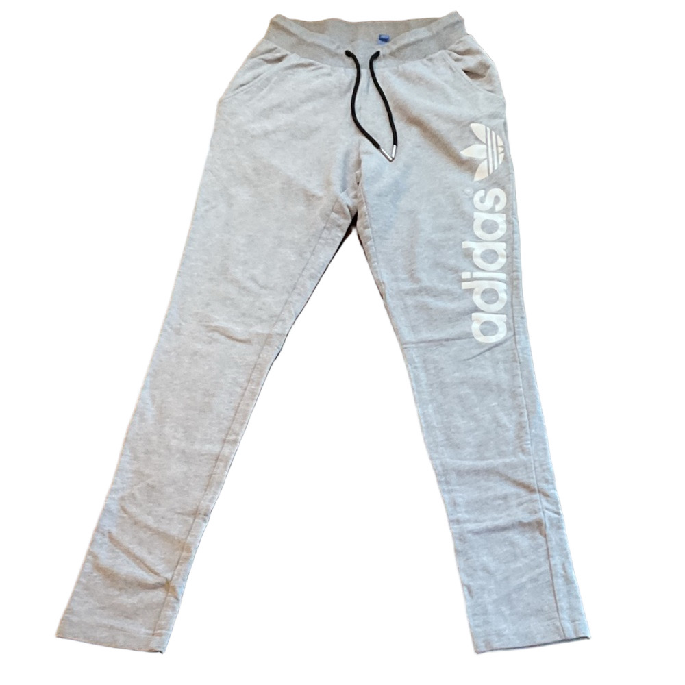 Adidas Women's Gray Joggers with White Logo